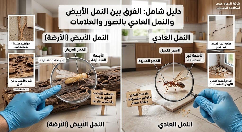 ما هو الفرق بين النمل الأبيض والنمل العادي؟